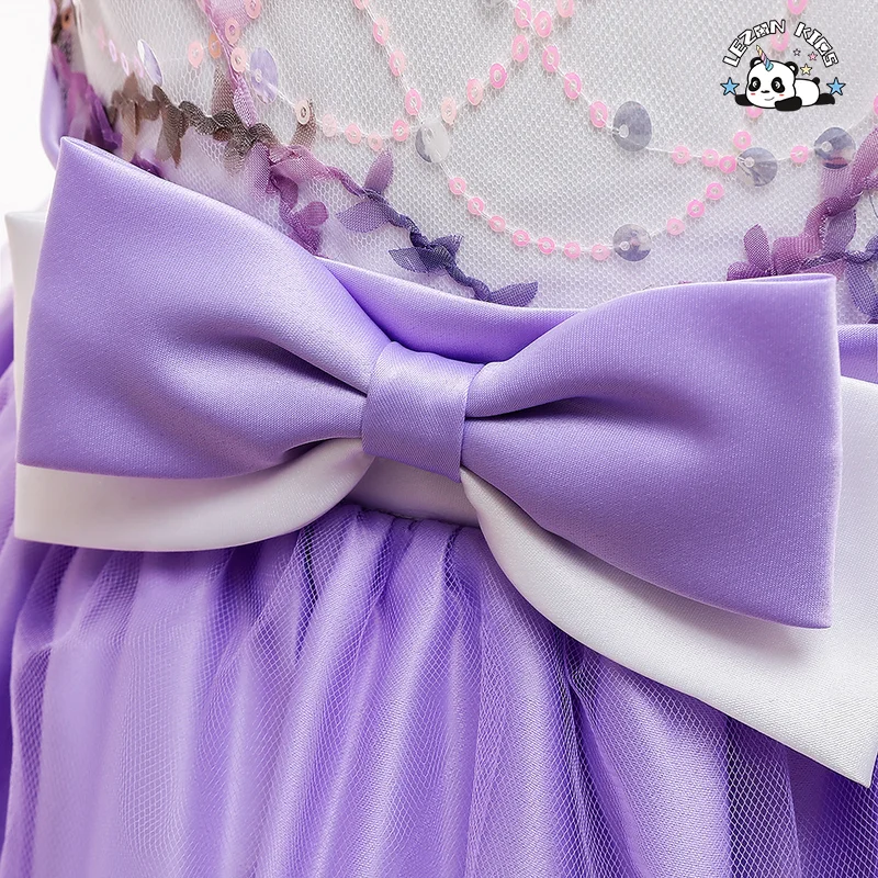 LEZONKIDS - 2023 New Children's Dress Sequin Bow Mesh Gauze Girl Princess Ball Gown Dress For Girls